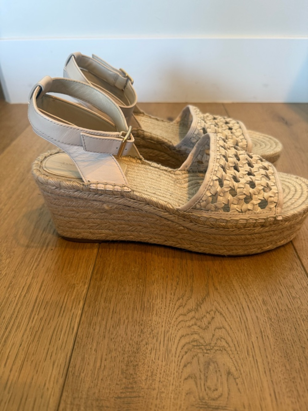 Tory Burch Cream Woven Espadrille Sandals - Picture 6 of 7
